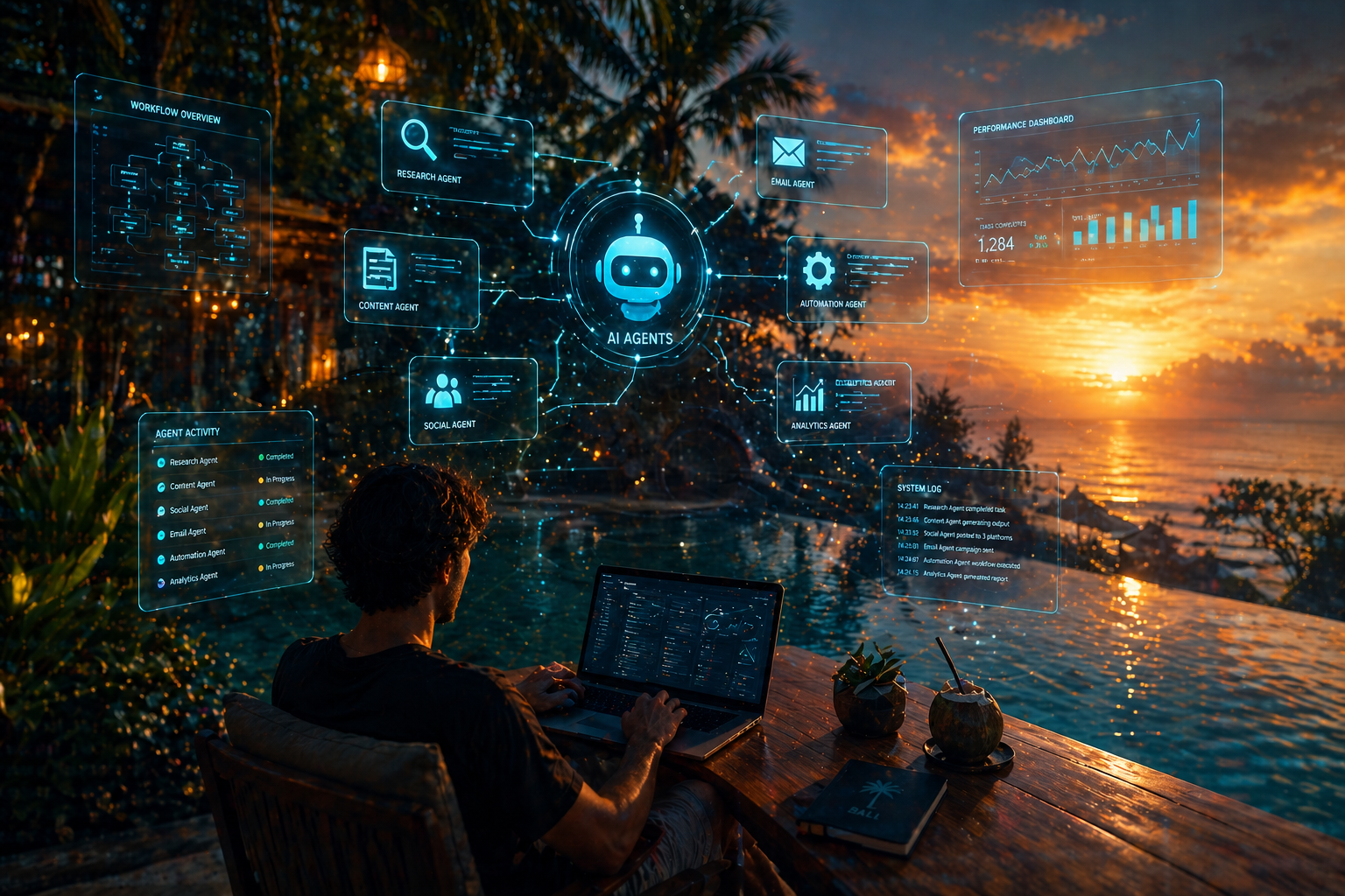 AI 에이전트 시대, 하루 30분으로 月 1.5억 — 발리 디지털 노마드의 진실 | The 30-Minute Workday: AI Agents in Bali